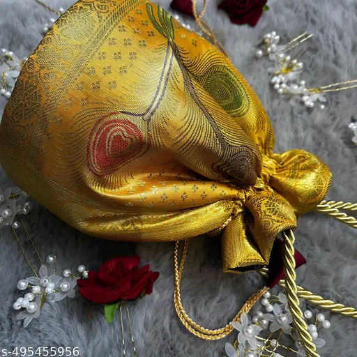 Ethnic Golden pouch Bag for Elegant Style